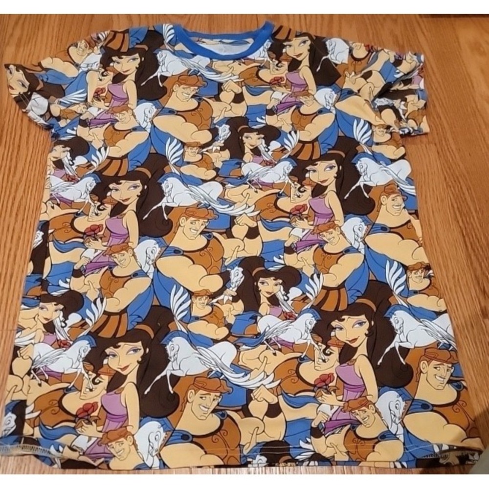 Cakeworthy Disney Hercules All Over Print T-Shirt Womens Size L Limited Edition